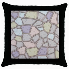 Cartoon-colored-stone-seamless-background-texture-pattern Throw Pillow Case (black) by uniart180623