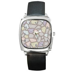 Cartoon-colored-stone-seamless-background-texture-pattern Square Metal Watch by uniart180623