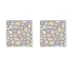 Cartoon-colored-stone-seamless-background-texture-pattern Cufflinks (square) by uniart180623