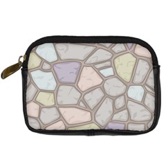 Cartoon-colored-stone-seamless-background-texture-pattern Digital Camera Leather Case by uniart180623