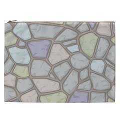 Cartoon-colored-stone-seamless-background-texture-pattern Cosmetic Bag (xxl) by uniart180623