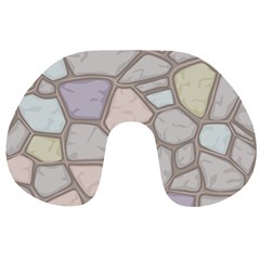 Cartoon-colored-stone-seamless-background-texture-pattern Travel Neck Pillow by uniart180623