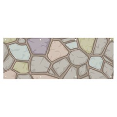 Cartoon-colored-stone-seamless-background-texture-pattern Banner And Sign 8  X 3  by uniart180623