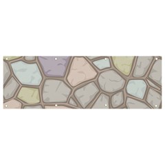 Cartoon-colored-stone-seamless-background-texture-pattern Banner And Sign 9  X 3  by uniart180623