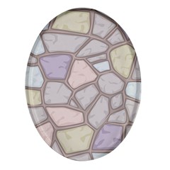 Cartoon-colored-stone-seamless-background-texture-pattern Oval Glass Fridge Magnet (4 Pack)