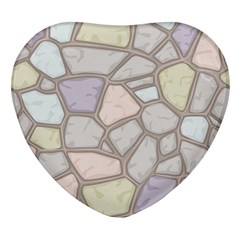 Cartoon-colored-stone-seamless-background-texture-pattern Heart Glass Fridge Magnet (4 Pack)