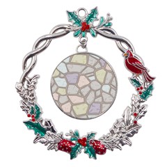 Cartoon-colored-stone-seamless-background-texture-pattern Metal X mas Wreath Holly Leaf Ornament