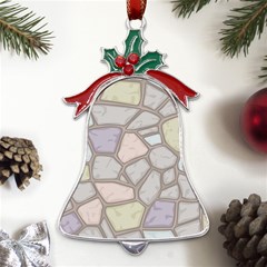 Cartoon-colored-stone-seamless-background-texture-pattern Metal Holly Leaf Bell Ornament