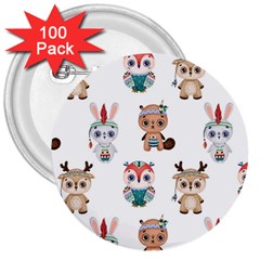 Cute-cartoon-boho-animals-seamless-pattern 3  Buttons (100 Pack) 