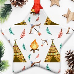 Cute-cartoon-native-american-seamless-pattern Ornament (star) by uniart180623