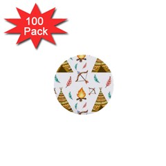 Cute-cartoon-native-american-seamless-pattern 1  Mini Buttons (100 Pack)  by uniart180623