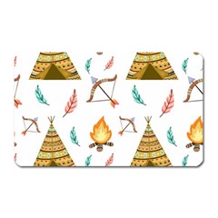 Cute-cartoon-native-american-seamless-pattern Magnet (rectangular) by uniart180623