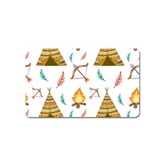 Cute-cartoon-native-american-seamless-pattern Magnet (name Card) by uniart180623