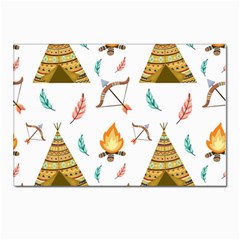 Cute-cartoon-native-american-seamless-pattern Postcards 5  X 7  (pkg Of 10) by uniart180623