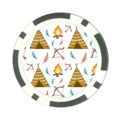 Cute-cartoon-native-american-seamless-pattern Poker Chip Card Guard by uniart180623