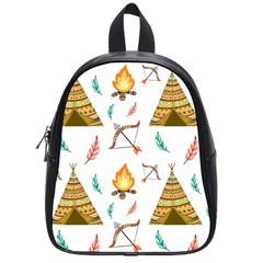 Cute-cartoon-native-american-seamless-pattern School Bag (small) by uniart180623