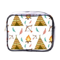 Cute-cartoon-native-american-seamless-pattern Mini Toiletries Bag (one Side) by uniart180623