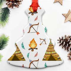 Cute-cartoon-native-american-seamless-pattern Christmas Tree Ornament (two Sides) by uniart180623