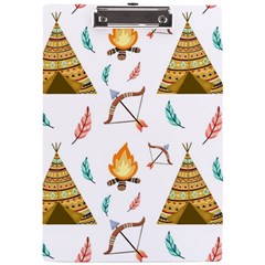 Cute-cartoon-native-american-seamless-pattern A4 Acrylic Clipboard