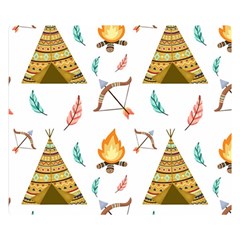 Cute-cartoon-native-american-seamless-pattern Premium Plush Fleece Blanket (small) by uniart180623