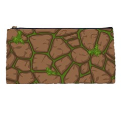 Cartoon-brown-stone-grass-seamless-background-texture-pattern Pencil Case by uniart180623