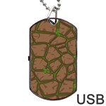 Cartoon-brown-stone-grass-seamless-background-texture-pattern Dog Tag USB Flash (One Side) Front