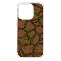 Cartoon-brown-stone-grass-seamless-background-texture-pattern Iphone 14 Pro Tpu Uv Print Case