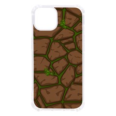 Cartoon-brown-stone-grass-seamless-background-texture-pattern Iphone 13 Tpu Uv Print Case