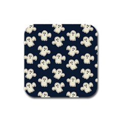 Hand-drawn-ghost-pattern Rubber Square Coaster (4 Pack) by uniart180623