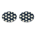 Hand-drawn-ghost-pattern Cufflinks (Oval) Front(Pair)