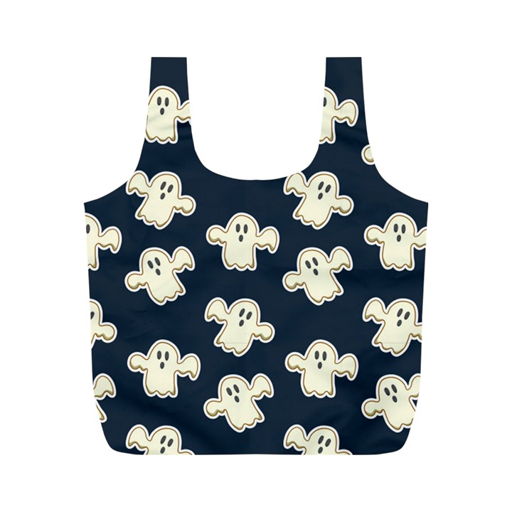 Hand-drawn-ghost-pattern Full Print Recycle Bag (M)