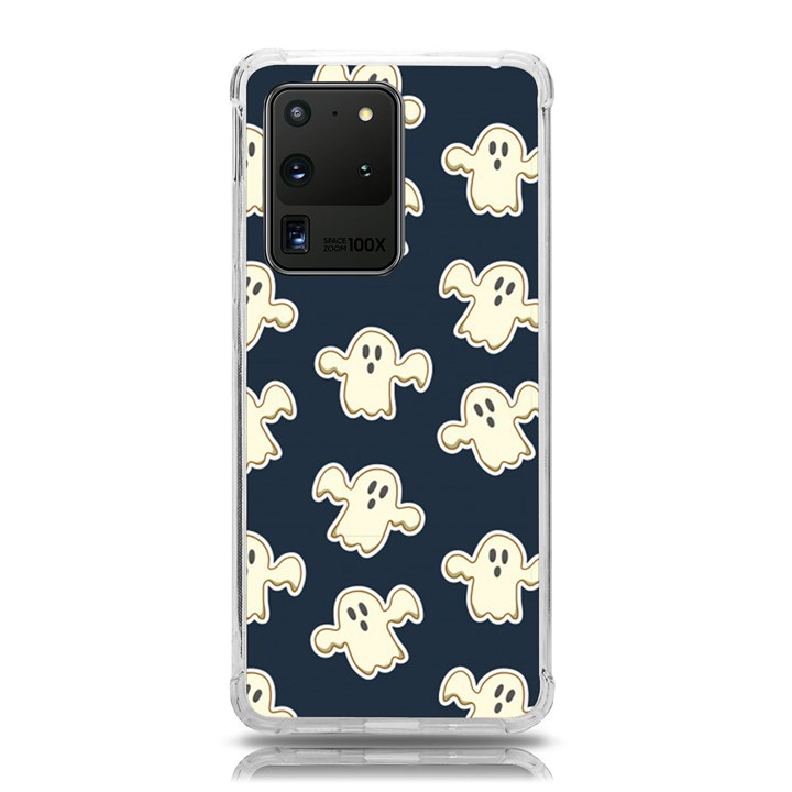 Hand-drawn-ghost-pattern Samsung Galaxy S20 Ultra 6.9 Inch TPU UV Case