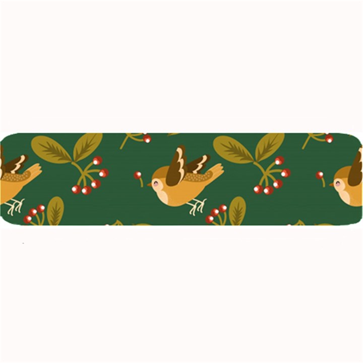 Cute-seamless-pattern-bird-with-berries-leaves Large Bar Mat