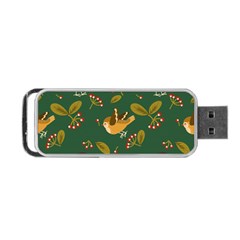 Cute-seamless-pattern-bird-with-berries-leaves Portable Usb Flash (two Sides) by uniart180623