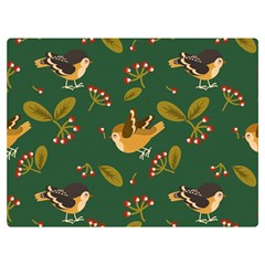 Cute-seamless-pattern-bird-with-berries-leaves Premium Plush Fleece Blanket (extra Small) by uniart180623