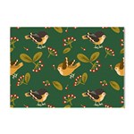 Cute-seamless-pattern-bird-with-berries-leaves Crystal Sticker (A4) Front