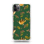 Cute-seamless-pattern-bird-with-berries-leaves iPhone 11 Pro Max 6.5 Inch TPU UV Print Case Front