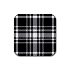 Pixel-background-design-modern-seamless-pattern-plaid-square-texture-fabric-tartan-scottish-textile- Rubber Coaster (square) by uniart180623