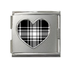 Pixel-background-design-modern-seamless-pattern-plaid-square-texture-fabric-tartan-scottish-textile- Mega Link Heart Italian Charm (18mm) by uniart180623