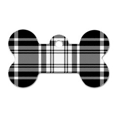 Pixel-background-design-modern-seamless-pattern-plaid-square-texture-fabric-tartan-scottish-textile- Dog Tag Bone (one Side) by uniart180623