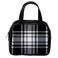 Pixel-background-design-modern-seamless-pattern-plaid-square-texture-fabric-tartan-scottish-textile- Classic Handbag (one Side) by uniart180623