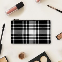 Pixel-background-design-modern-seamless-pattern-plaid-square-texture-fabric-tartan-scottish-textile- Cosmetic Bag (small) by uniart180623