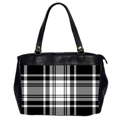 Pixel-background-design-modern-seamless-pattern-plaid-square-texture-fabric-tartan-scottish-textile- Oversize Office Handbag (2 Sides) by uniart180623