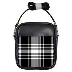 Pixel-background-design-modern-seamless-pattern-plaid-square-texture-fabric-tartan-scottish-textile- Girls Sling Bag by uniart180623