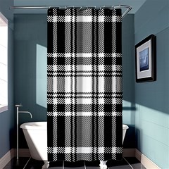 Pixel-background-design-modern-seamless-pattern-plaid-square-texture-fabric-tartan-scottish-textile- Shower Curtain 36  X 72  (stall)  by uniart180623