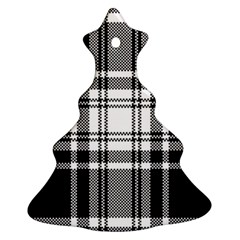 Pixel-background-design-modern-seamless-pattern-plaid-square-texture-fabric-tartan-scottish-textile- Christmas Tree Ornament (two Sides) by uniart180623