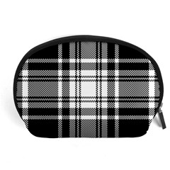 Pixel-background-design-modern-seamless-pattern-plaid-square-texture-fabric-tartan-scottish-textile- Accessory Pouch (large) by uniart180623