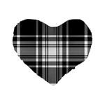 Pixel-background-design-modern-seamless-pattern-plaid-square-texture-fabric-tartan-scottish-textile- Standard 16  Premium Flano Heart Shape Cushions Front