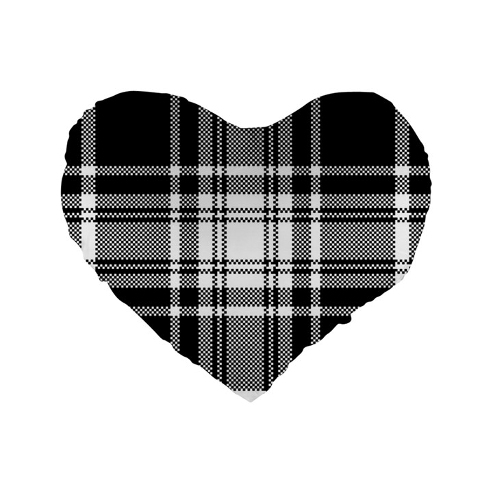 Pixel-background-design-modern-seamless-pattern-plaid-square-texture-fabric-tartan-scottish-textile- Standard 16  Premium Flano Heart Shape Cushions