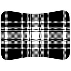 Pixel-background-design-modern-seamless-pattern-plaid-square-texture-fabric-tartan-scottish-textile- Velour Seat Head Rest Cushion by uniart180623